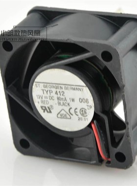 原装  TYP412 4020 DC12V 0.08A 1W 4cm 超静音风扇