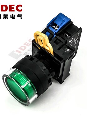 原装正品IDEC和泉绿色带灯按钮开关YW1L-MF2E10QM3G  230V/240V