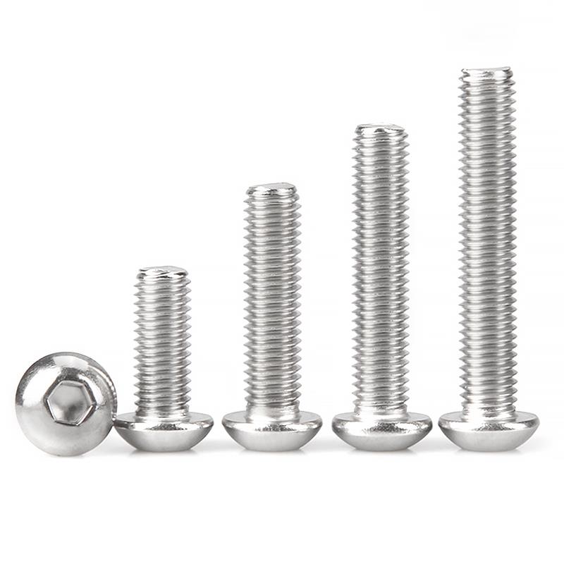 304不锈钢圆头盘头内六角螺丝螺钉螺栓螺杆M2M2.5M3M4M5M6M8M10mm