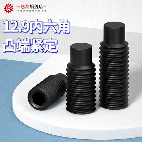 12.9级凸端紧定螺丝内六角圆柱端机米螺钉GB79无头顶丝m3m4m5m6m8