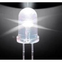 LED 白发白光二极管 白色指示灯 超高亮白光 5MM 圆灯珠 长脚