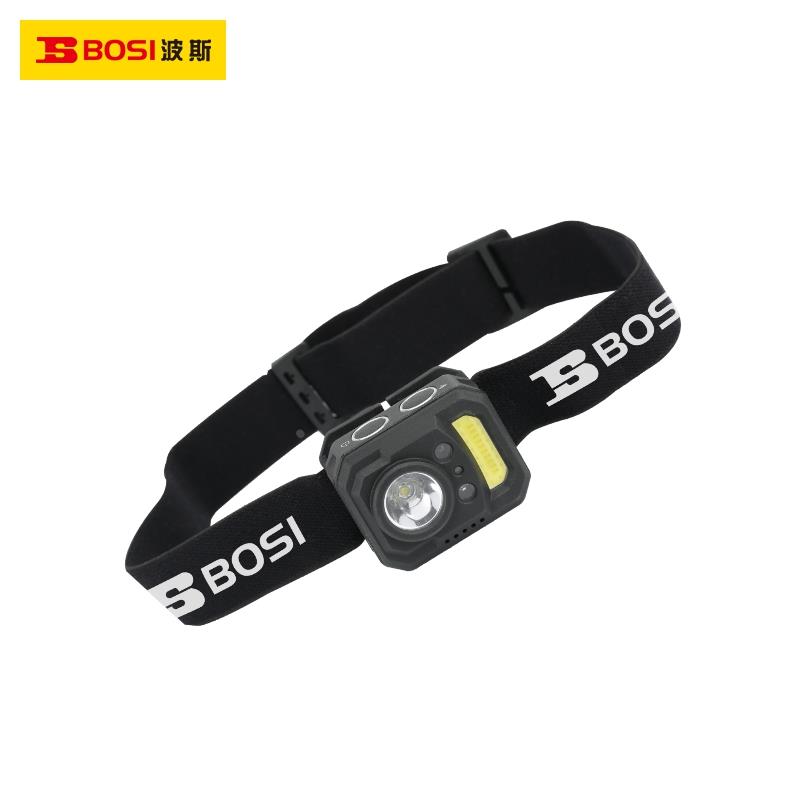 波斯工具三档调节迷你型多功能LED强光感应头灯140流明BS530852
