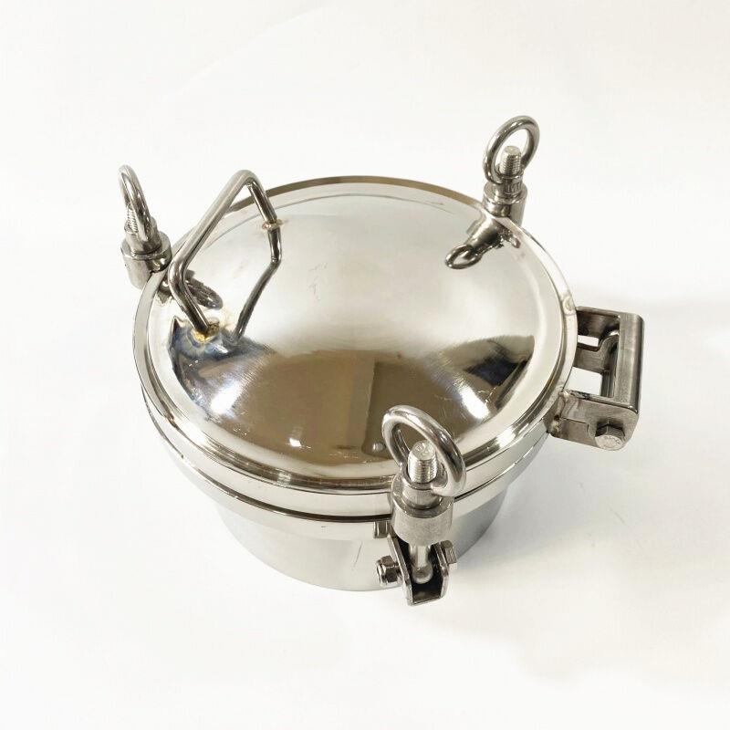 304不锈钢压力人孔盖吊环法兰卫生级常压圆孔门快开式下人孔304DN