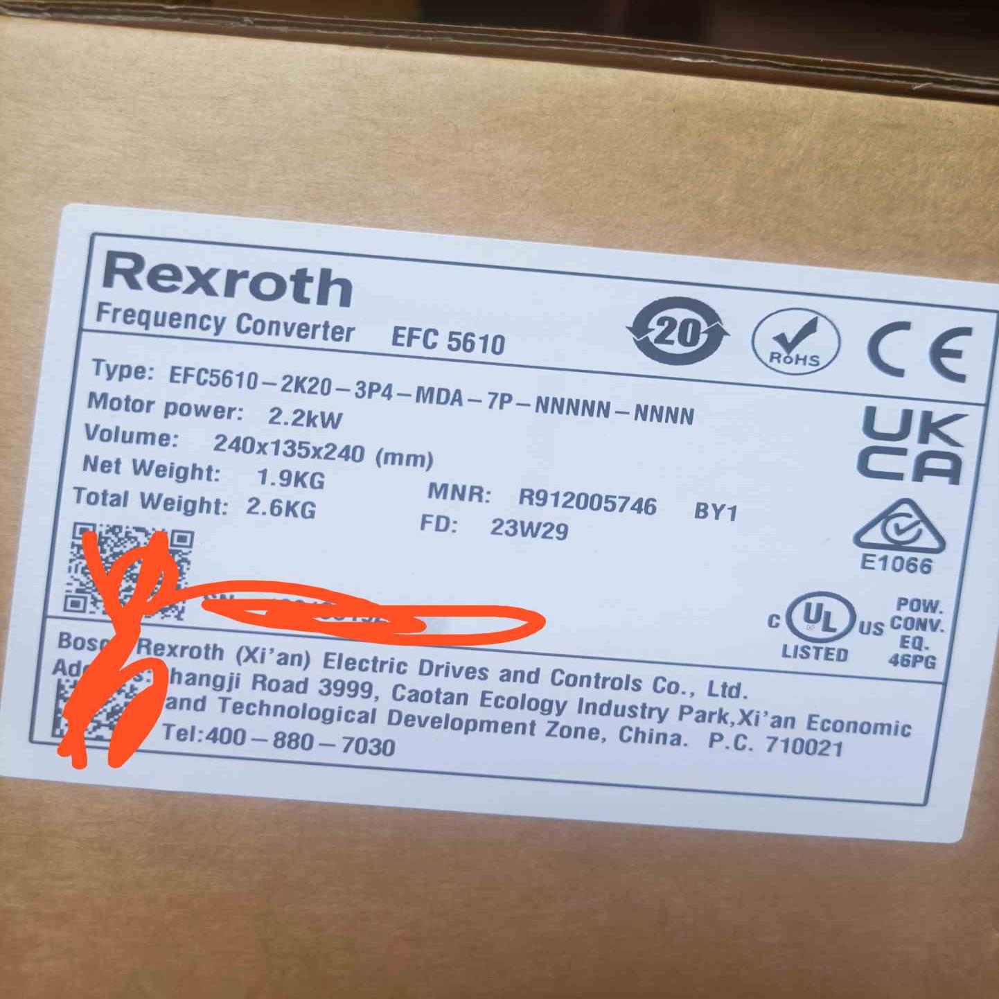 【汇生】力士乐变频器EFC5610-2K20-3P4-MDA-7P-【议价】