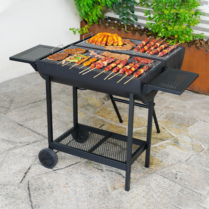 别墅庭院烧烤架户外木炭焖烤烧烤炉家用烟烤肉大号双面美式bbq