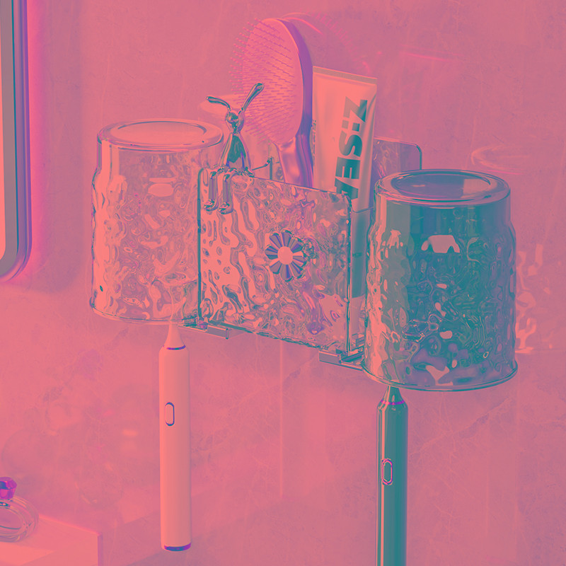 牙刷置物架架子刷牙杯电动牙膏免打孔壁挂式洗漱口杯高颜值卫生间