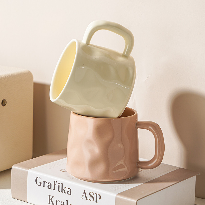 马克杯女生带勺情侣水杯一对陶瓷办公室家用高颜值早餐杯咖啡杯子