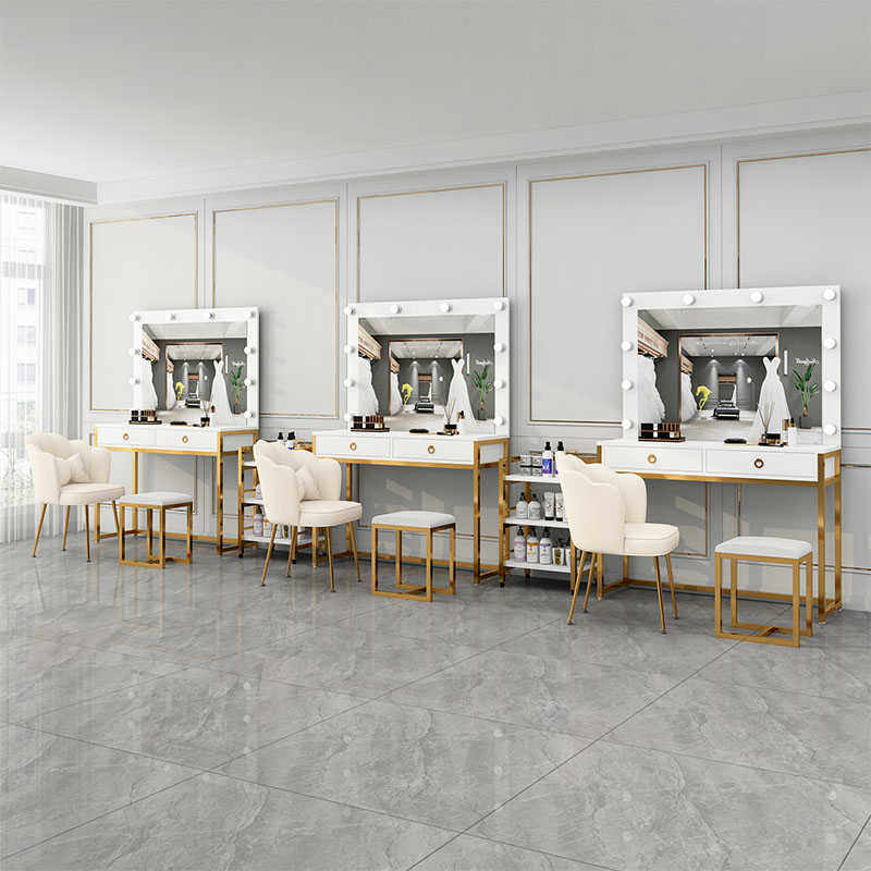 化妆台影楼专用专业带灯彩妆学校婚纱店化妆师化妆桌美容院梳妆台