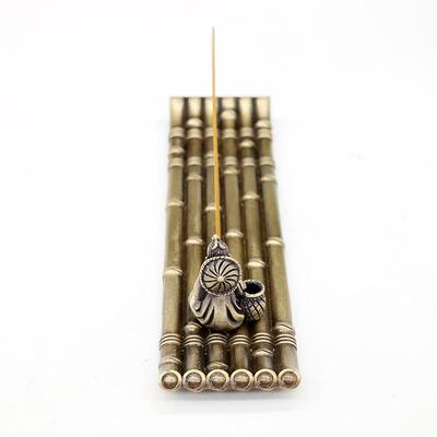 博喜全铜摆件江雪渔翁香插香托熏香工艺品办公居家适用桌面摆件