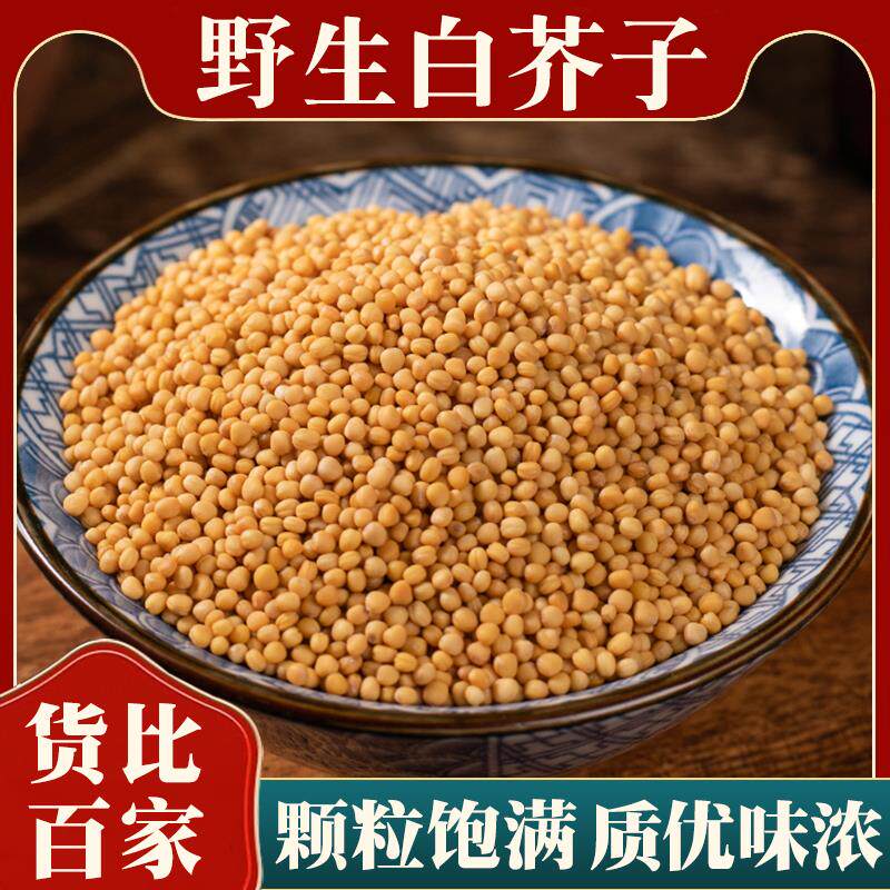 正宗野生白芥子中药材正品新货白芥子粉炒白介子莱菔子紫苏子三籽