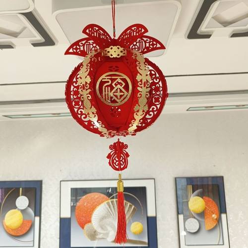 春节新年装饰新款大红福字灯笼