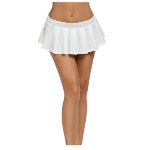 Solid low waisted ultra short pleated skirt 低腰超短百褶裙女
