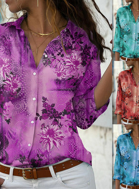 Loose long sleeved single breasted shirt宽松长袖单排扣衬衫