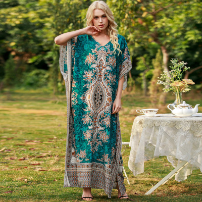 Middle East Large Loose Printed Robe大码宽松印花长袍