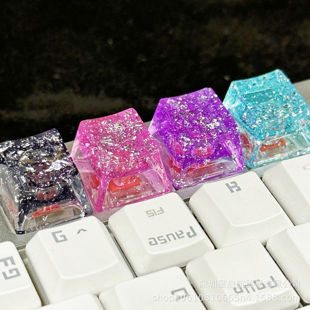 原创树脂滴胶金箔十字轴键帽