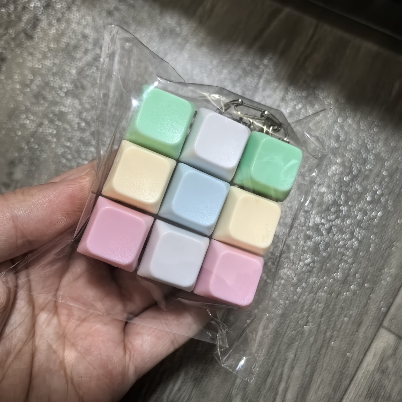 解压按键钥匙扣玩具多彩九键机械