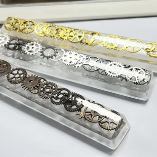 滴胶透光齿轮6.25U空格键键帽客制化个性朋克手工diy树脂键帽单个