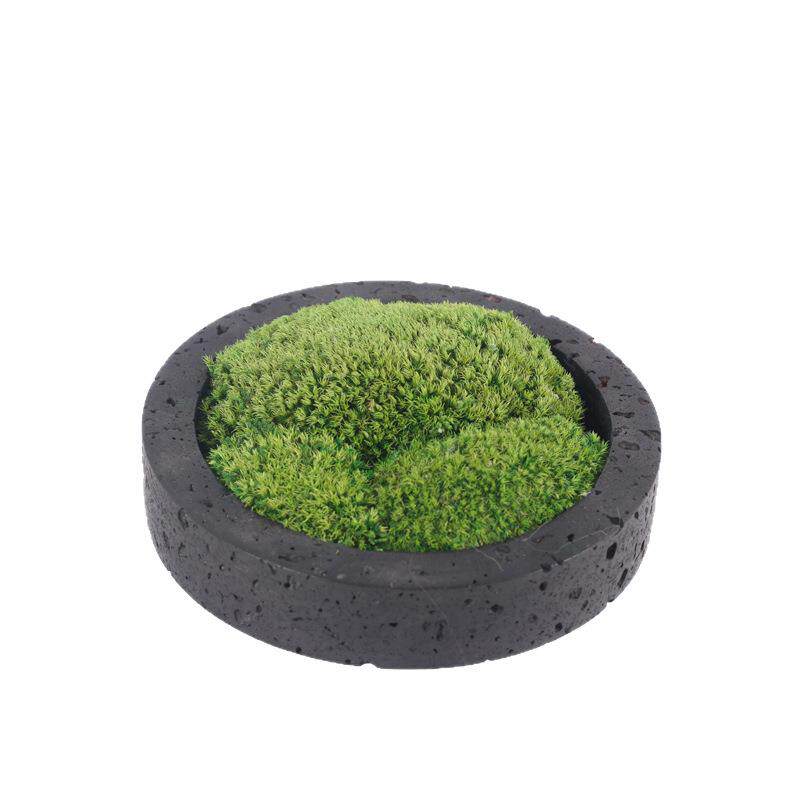 现代简约圆形大理石花器装饰品酒店洽谈桌永生苔藓摆件家居工艺品