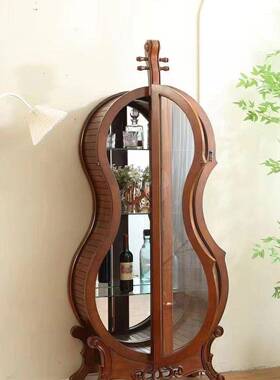 美式实木创装饰酒意ZG-74993柜客厅储物柜欧式提琴带玻大璃门展示