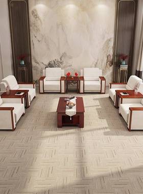 商简约OVQ现代贵室沙单人发位接待沙发家宾具务会客室办公布艺沙