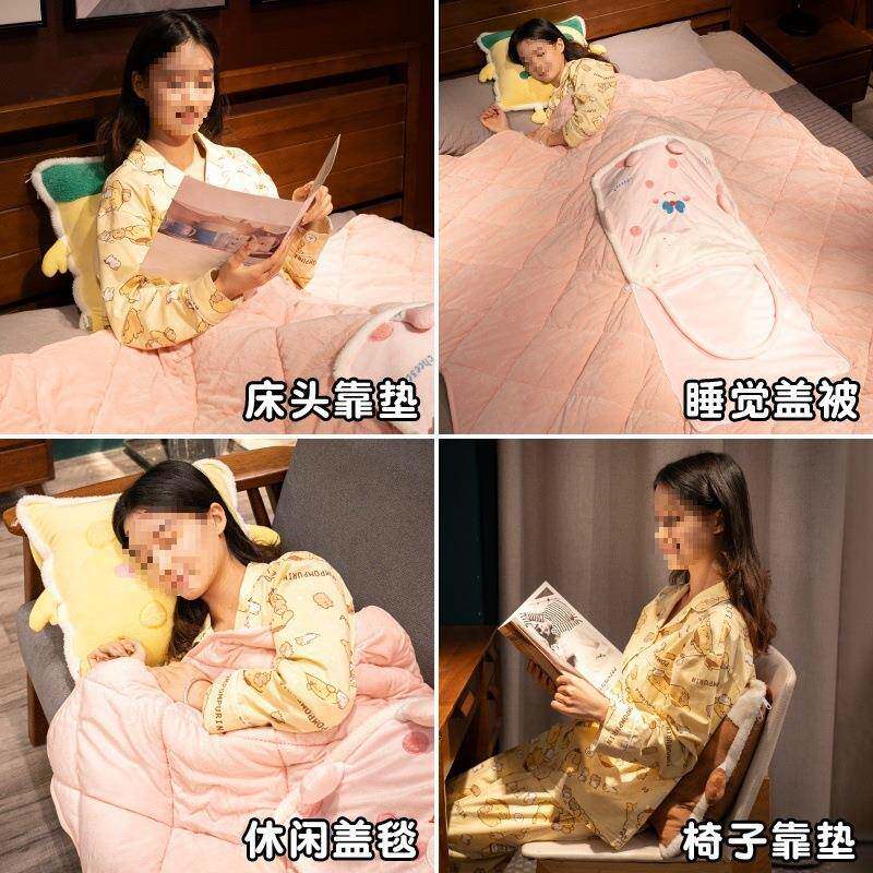 一夏季抱枕枕被子两毯子无品牌/二合车载靠办公用室汽车午睡枕头