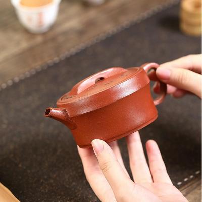 制爆款观山汉人瓦宜兴紫砂壶匠手工作原矿ZHIFU-9坡泥降大口茶壶