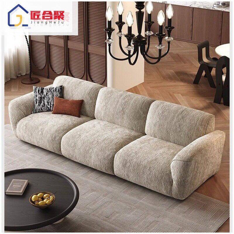 中古525雪尼艺尔绒沙发简约客厅直布沙发家用户型小意式轻奢绒排