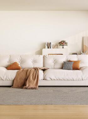 网红XVT油奶风沙双发科技布厂家现小户型人位沙发轻代奢布艺云朵