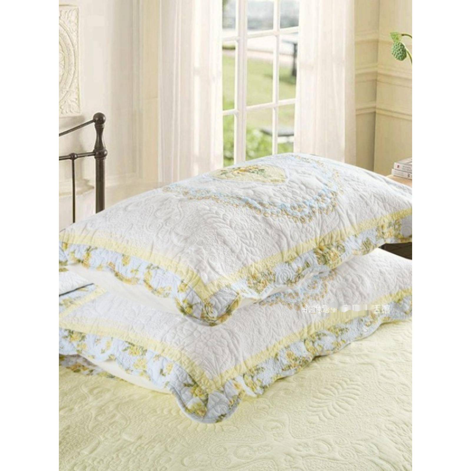 fF76ST6T5c美式双面纯棉225新款0轻奢绣床花绗缝被感用床盖欧式四