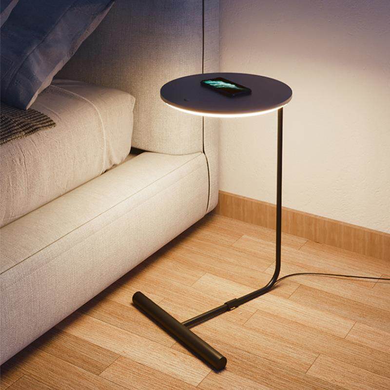 置地物客智厅沙发旁地灯日实木氛式围DAF小夜灯能无线充卧室床头
