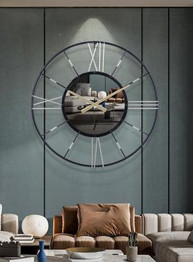 现代简约F34002表家用客厅装饰钟时镜钟时尚创意铁艺壁挂钟轻奢面