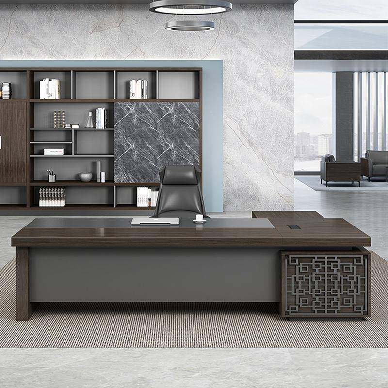 办公桌板桌椅组大班台老总裁经理主管简约现桌代HQH子大气合办公