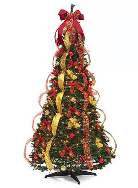 厂家销红IIM色直带蝴蝶结诞节创意缩圣树大伸型诞装饰落地摆件