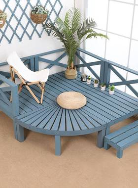 户外防RUH腐阳木平台室外露露天花木园加高地台庭院地板台板台榻