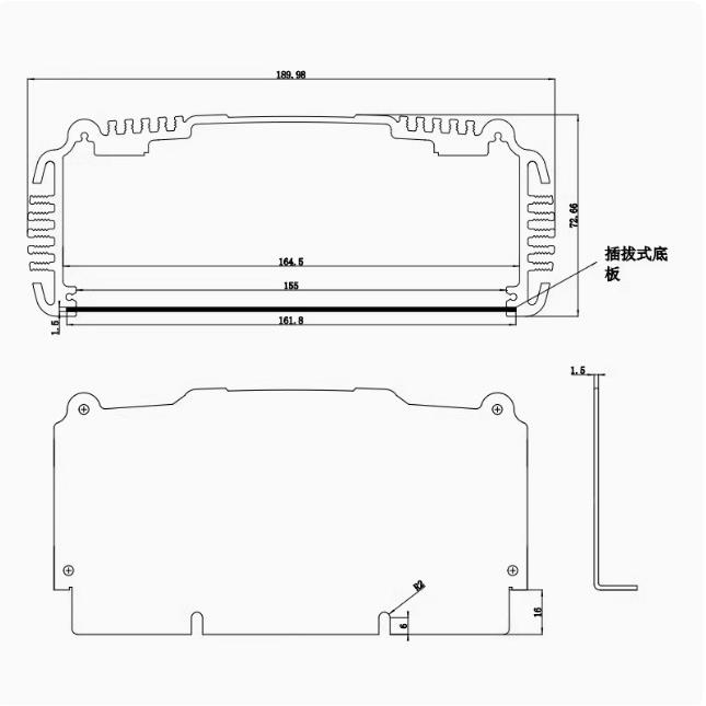 电金源盒型外壳铝*大型控制器机THQ箱铝合壳体插槽铝材外壳
