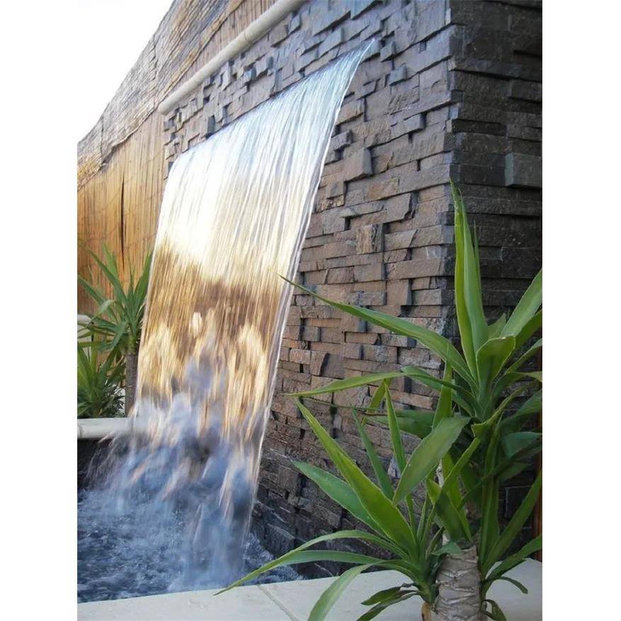 欧泉式水景水不锈钢瀑布流鱼池喷水帘叠水水循环出水口XRO槽造景