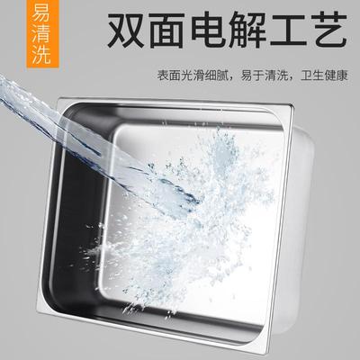 锈钢份数盆长方无方盆形带盖自助餐油盆特大号加深方盆快餐炸不迪