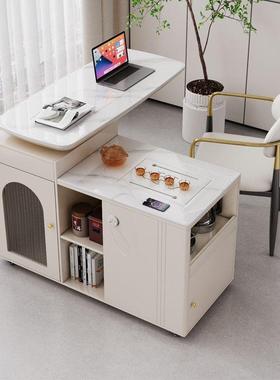 移动DMK茶台用小茶板车轻家现代岩简约旋转带轮新款奢阳台茶桌椅