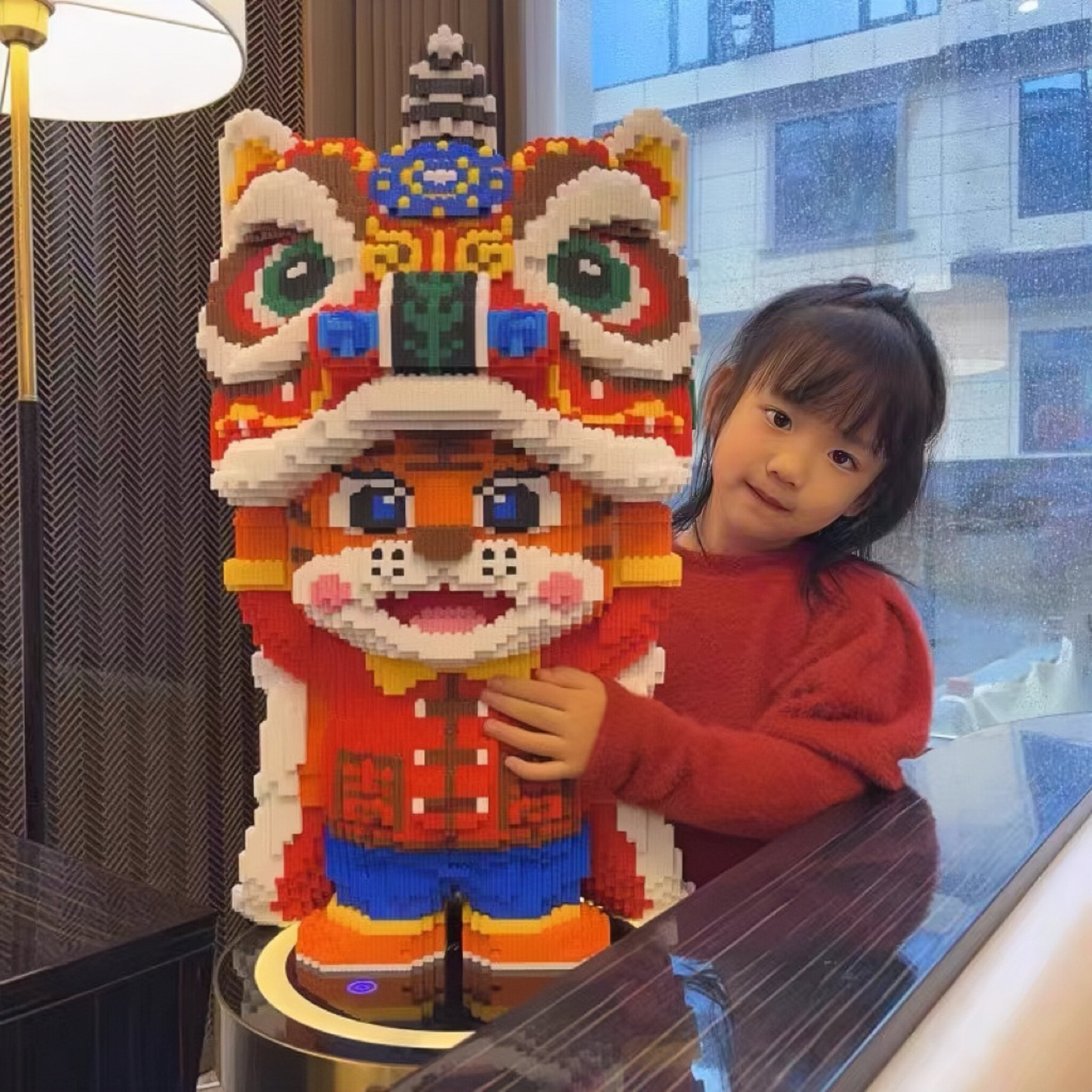 正版新款巨大舞狮老虎小颗粒拼图国潮积木儿童益智玩具高难度礼物,玩具/童车/益智/积木/模型,普通塑料积木,淘宝优惠券,粉丝福利购,淘宝优惠卷