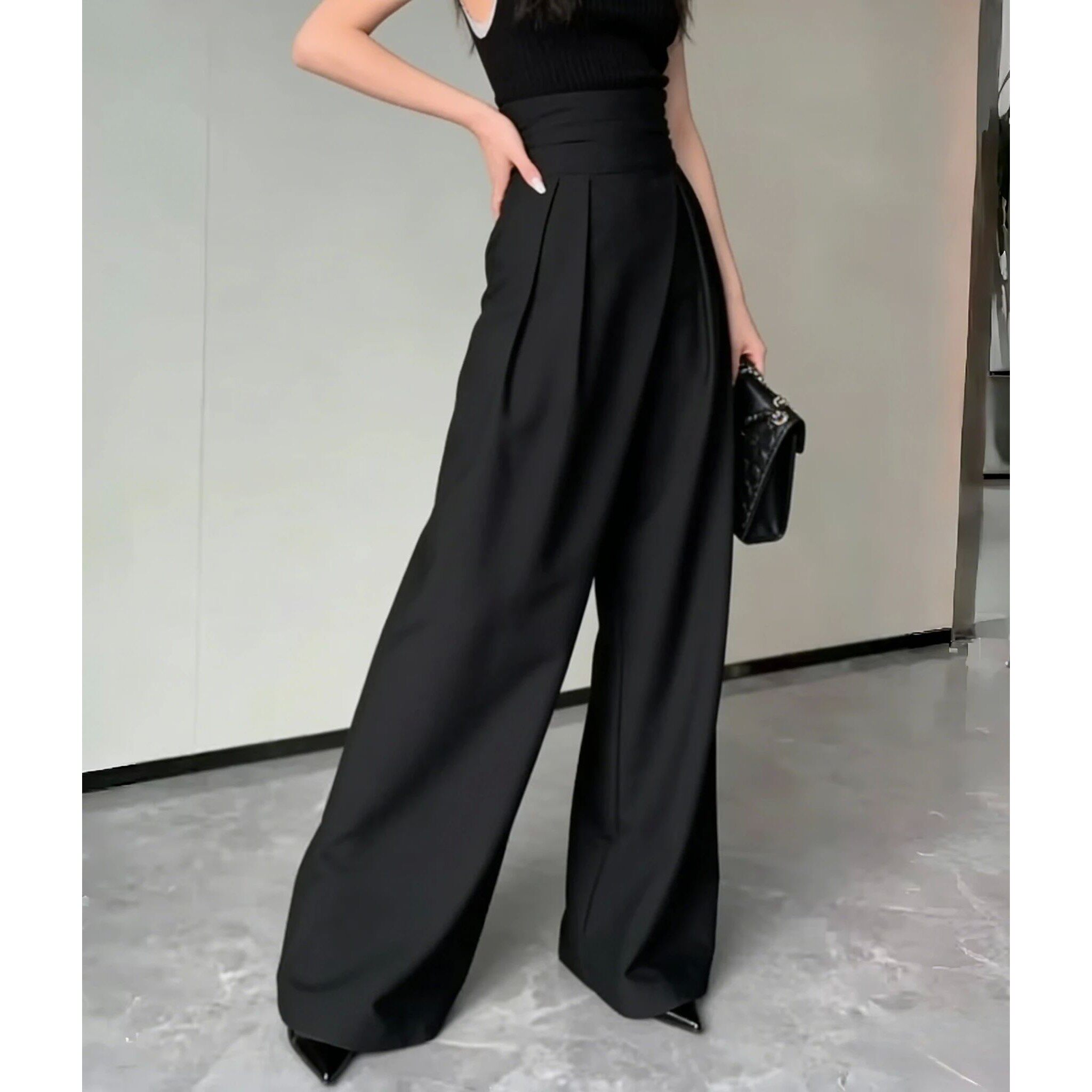 垂感休闲宽松西装裤女Sagging slimming casual loose suit pants