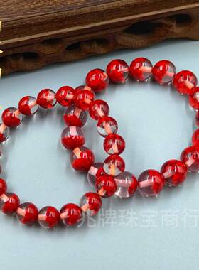 新款晶体砂幽灵朱砂手串聚宝盆男女款饰品本命年手链礼物直播