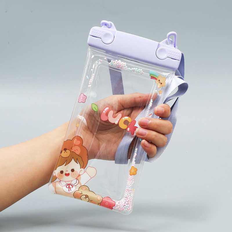 TRANSLANCING WATERPROOF TOUCH CARTOON SLEEVE DRIFTING SEALED WATER BAG DIVING SWIMMING WATER BAG CAN SCREEN ANTI-PVC USE ANTI-MOBILE PHONE
