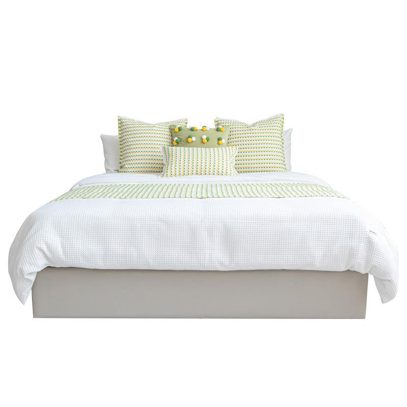 小靠清新FMUins风民宿床上用品抱枕垫床毯旗搭四套件绿色样板儿童