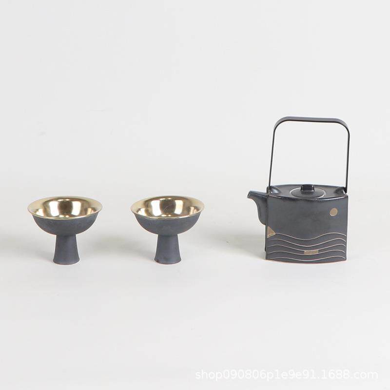 新中式茶具托盘花瓶组合套装摆件家居样板房软装客厅茶室茶几摆设