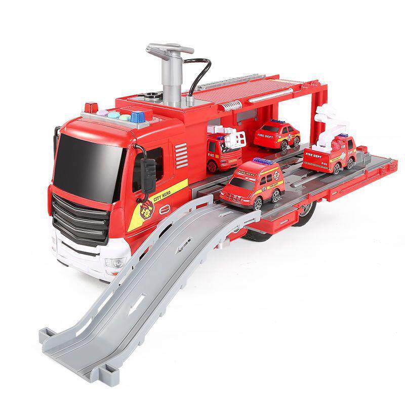 儿童消防玩具车大号可喷水男孩仿真洒水云梯合金救援汽车模型套装