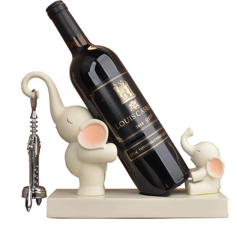 创意大象餐边柜酒架客厅酒柜装饰品红酒架摆件轻奢高档电视柜摆设