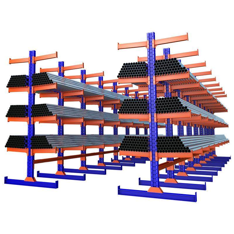 金硕单面双面悬臂货架工业仓库方管铝材不锈钢管材重型悬臂式货架