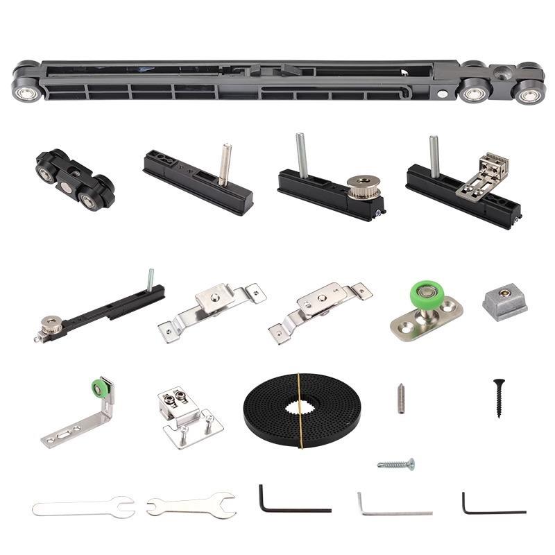 三联动推拉门轨道缓冲器3联动移门阻尼器极窄厨房玻璃门吊滑轨