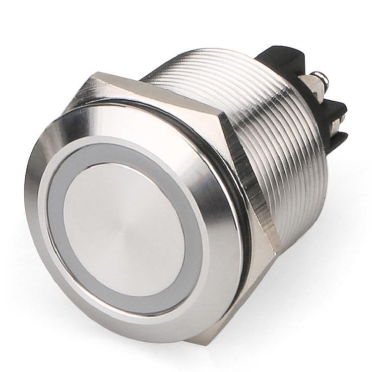大和5mm2属金ENE开关仪器按钮平圆形形带灯大按键不锈钢螺丝环柱