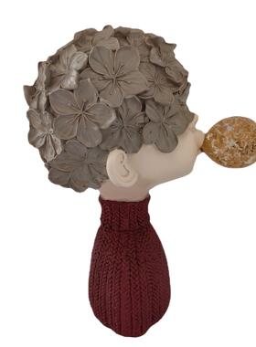 创意树脂工艺品吹泡泡男孩摆件办公桌装饰工作室书柜现代简约家居